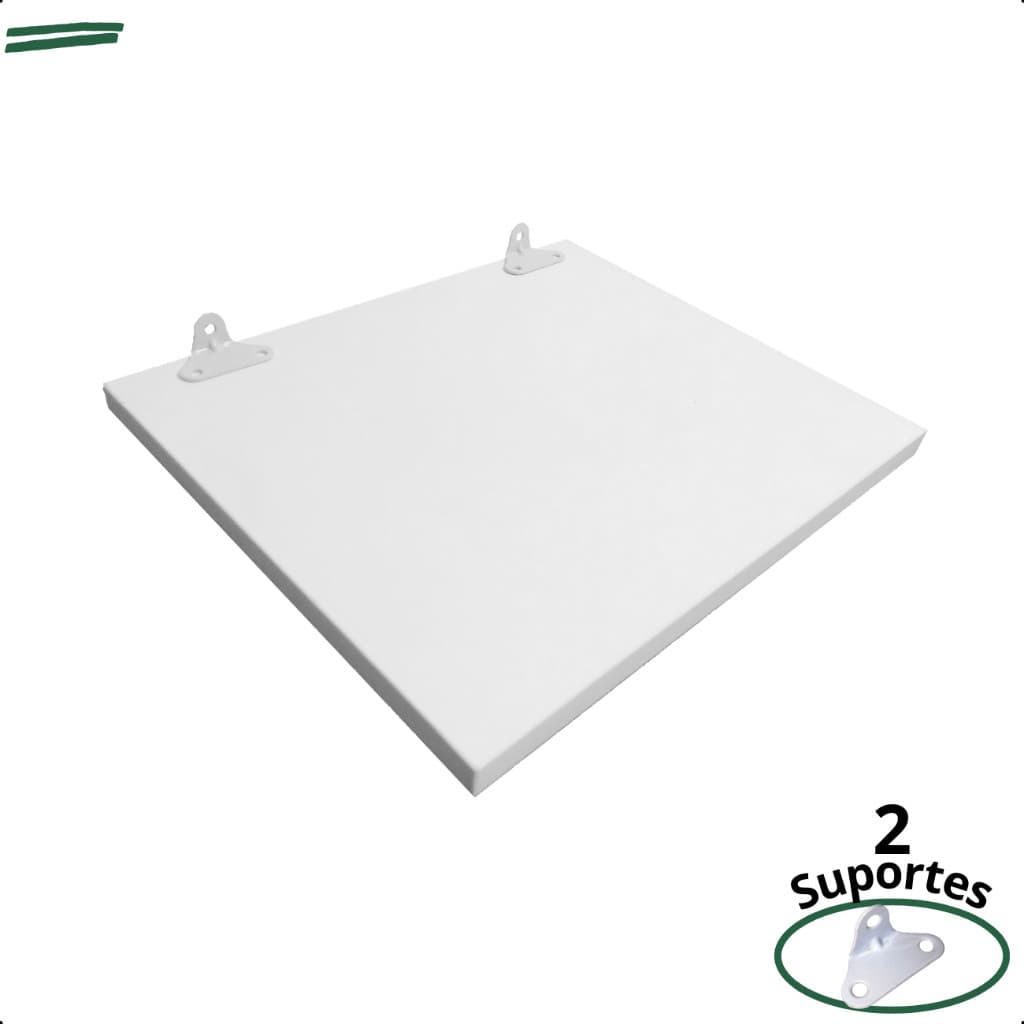 Prateleira Branca 30X25 Com Suporte Flutuante Mdf  Organizadora Decoração Cozinha Quarto Banheiro
