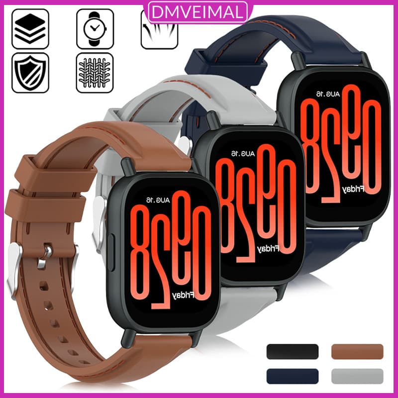 Pulseira De Silicone 22mm Para Redmi Watch 5 Active/5 Lite/Garmin/Amazfit Bip 6 5/Xiaomi/Itel/Aolon/Samsung/Huawei