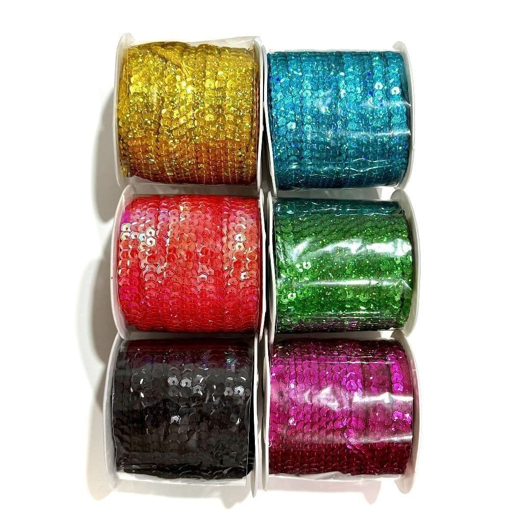 Passamanaria Paetê Em Metro 6mm X 91M Muito Cores
