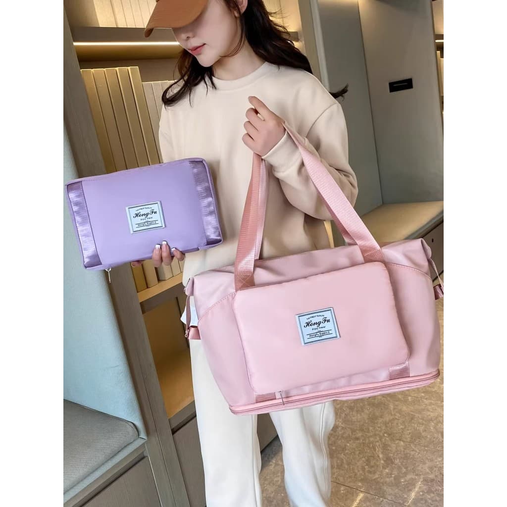 Bolsa de viagem dobrável feminina de curta distância portátil Super grande capacidade bolsa de ginástica leve esperando