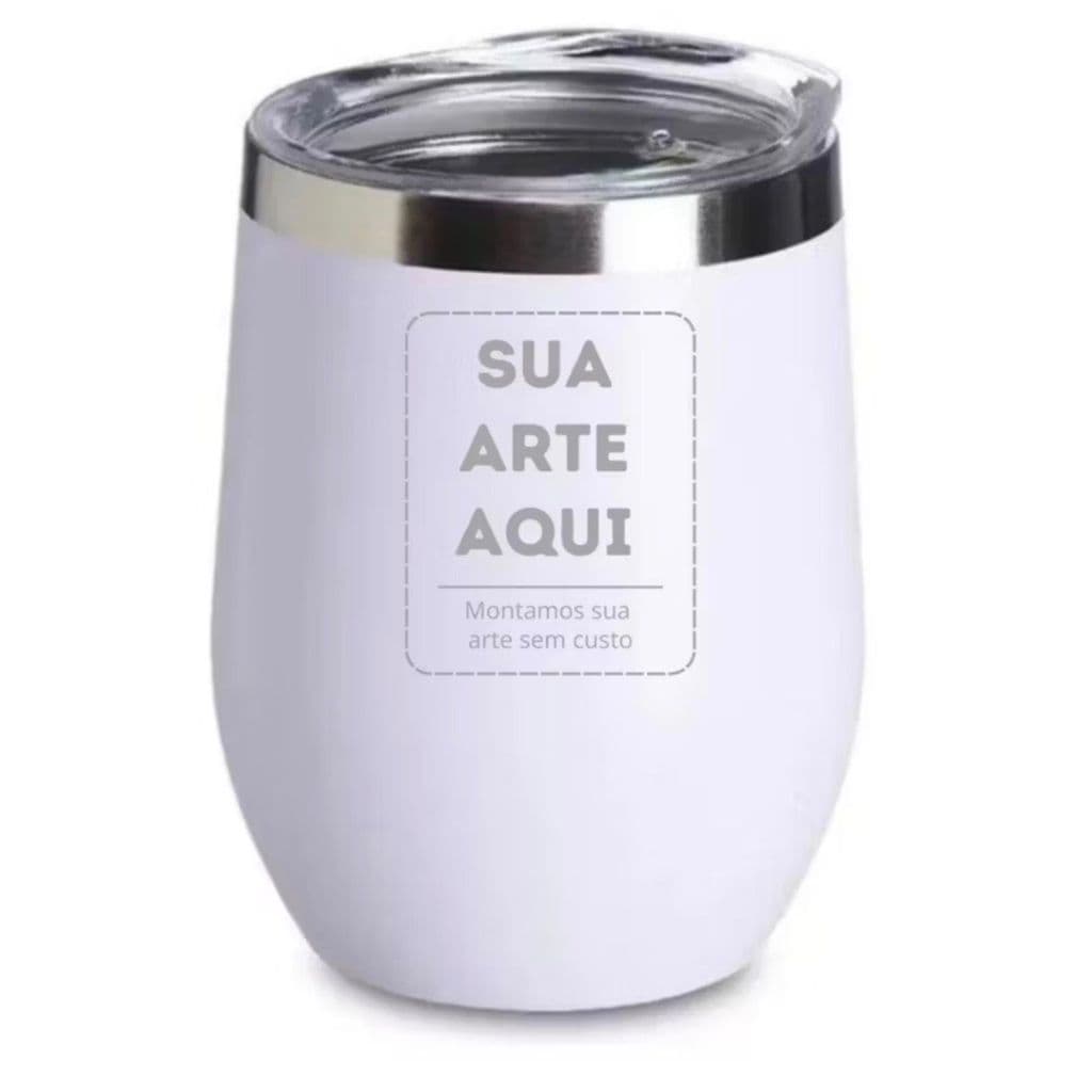 5 7 10 Copos Térmicos Cuia Personalizados Seu Nome Logo time empresa Aço Inox tampa 360ml