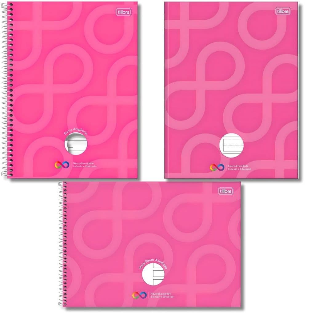 KIT NEURO DIVERGENTE CALIGRAFIA AMPLIADA + CADERNO PAUTA AMPLIADA 1 MATÉRIA ESPIRAL TILIBRA 80 FLS