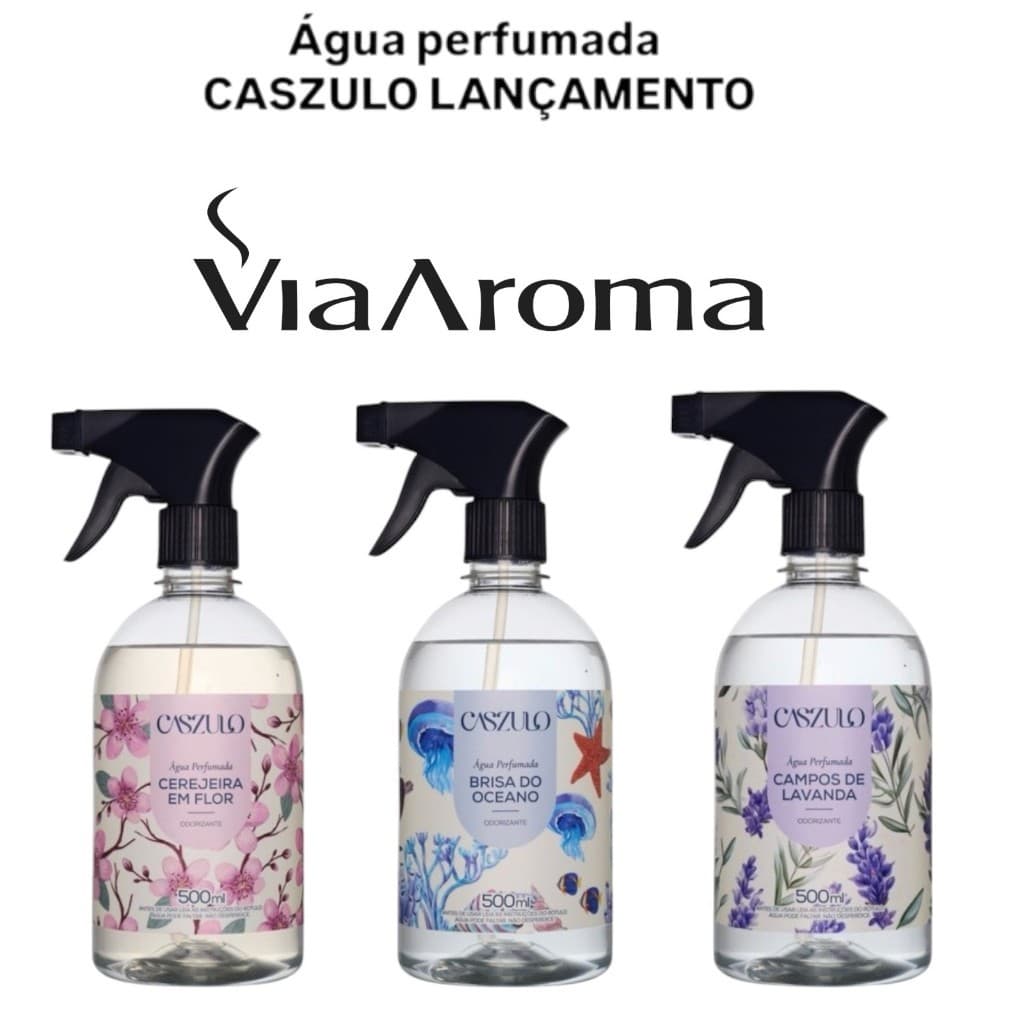 Água Perfumada de 500ml  Via Aroma Spray Para Tecido Roupas e Lençóis ENVIO IMEDIATO