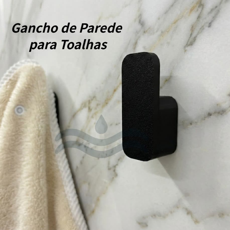 Gancho de Parede para Toalhas Banheiro Mesa Bolsas e Roupas Acessórios Multiuso Adesivo Fita Dupla Face sem Parafuso