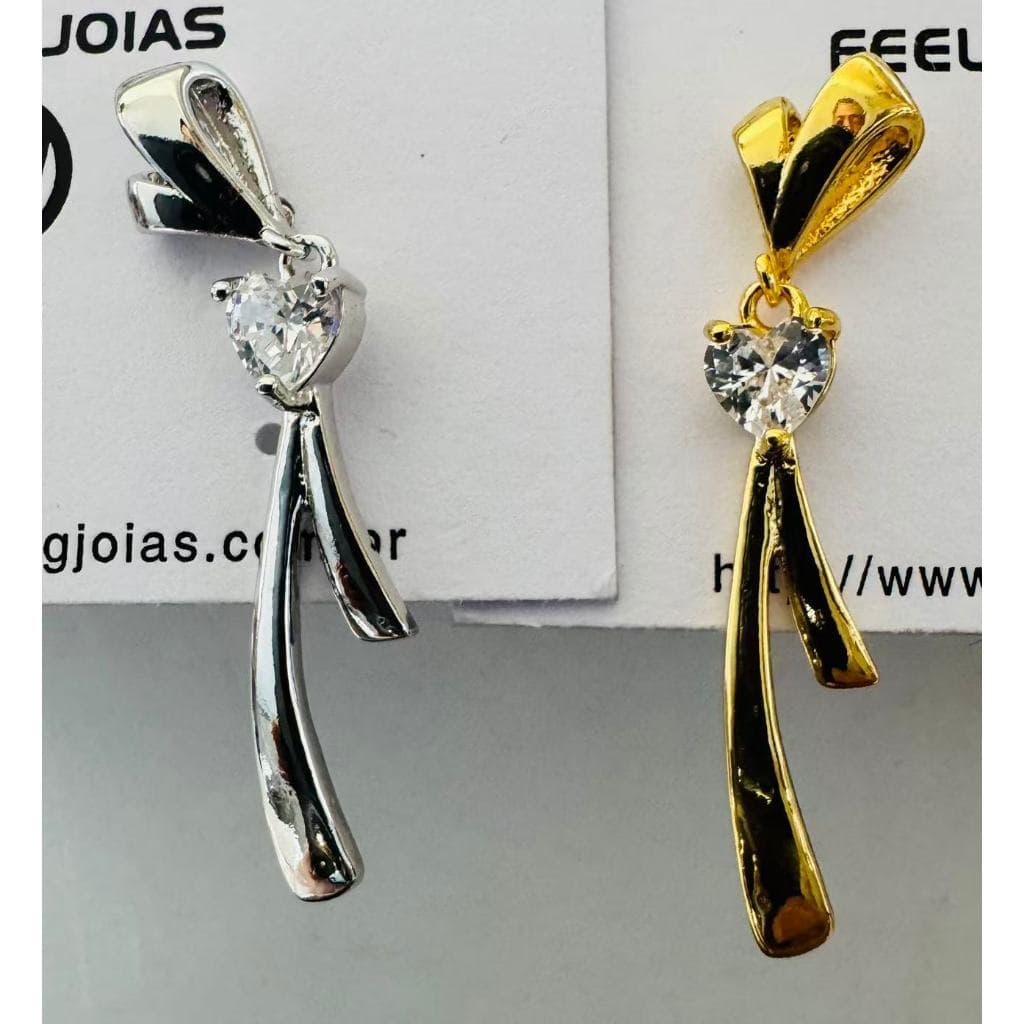 Brinco  41# Feminino Casual Dourado Prata Blogueira Brilhante Zircônia Elegante