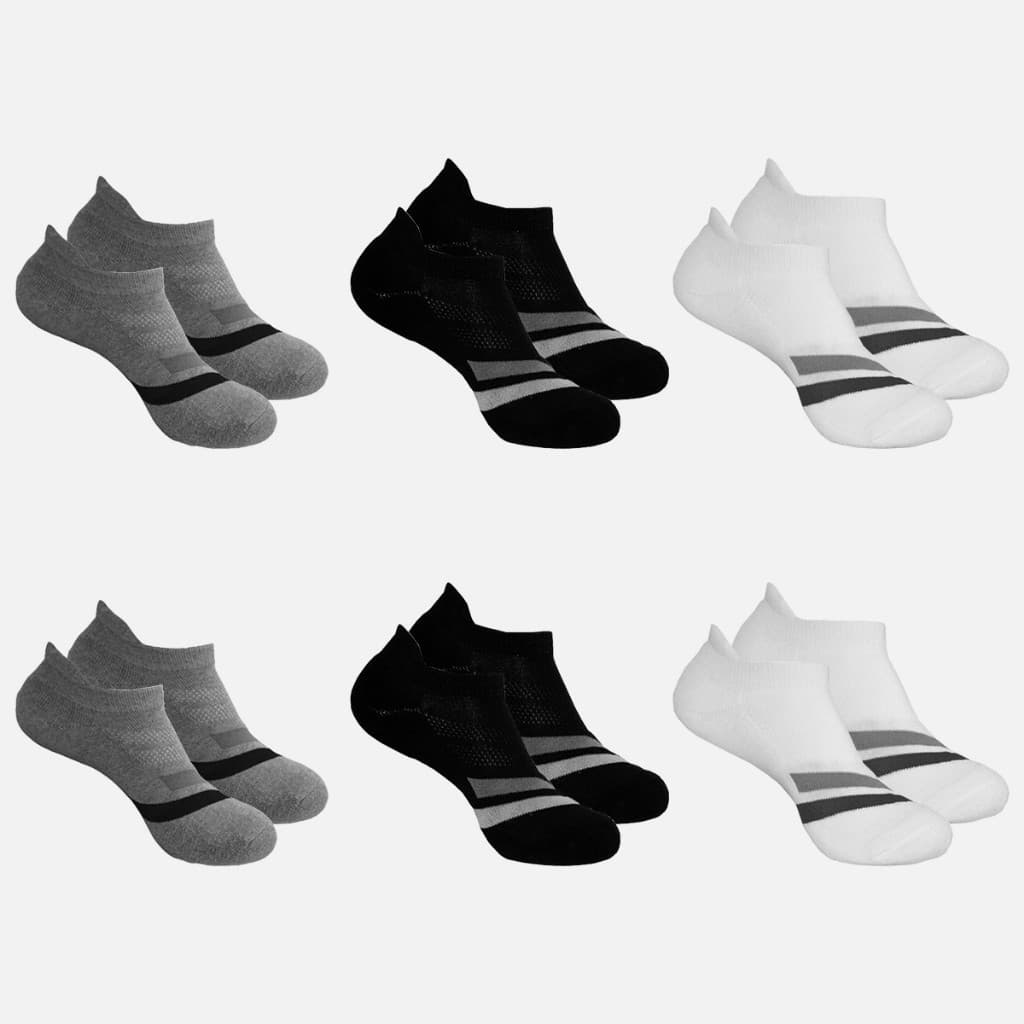 Meia Soquete Kit 6 Pares Esporte de Algodão Elastano Calcanhar Verdadeiro Confortáveis Hoahi