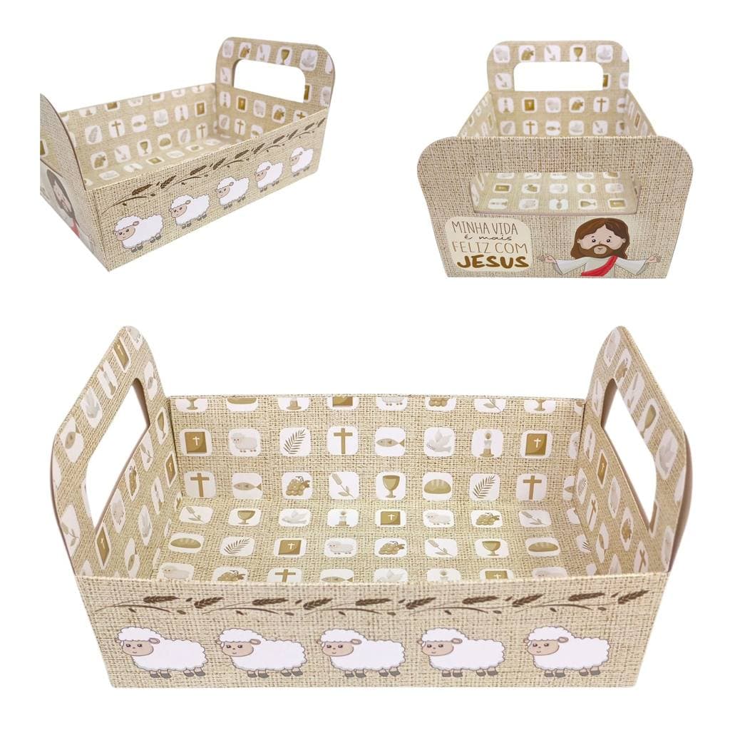 3 Cestas M Decorativa  Religiosa Kits  Chocolates Presentes