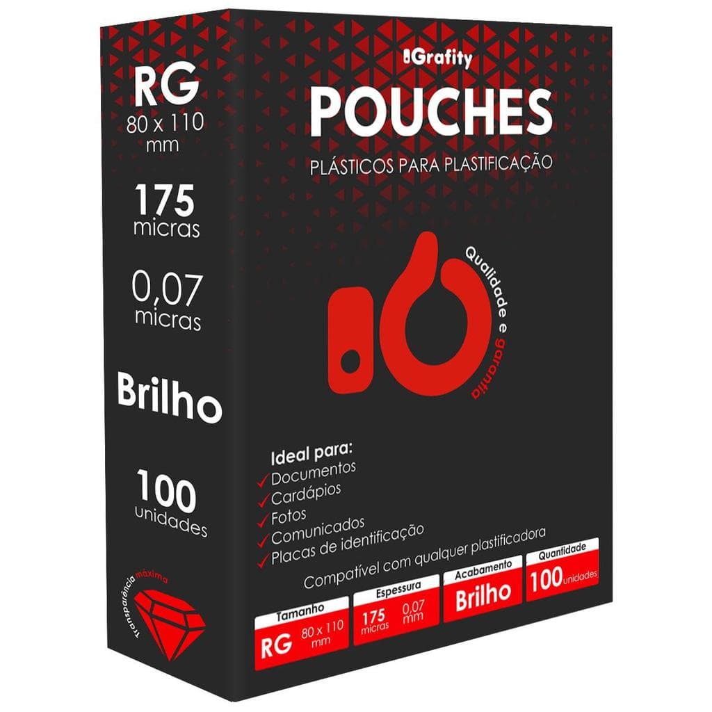 Plástico Plastificação Polasil RG (80x110mm) 0,07 mm 175 Micras