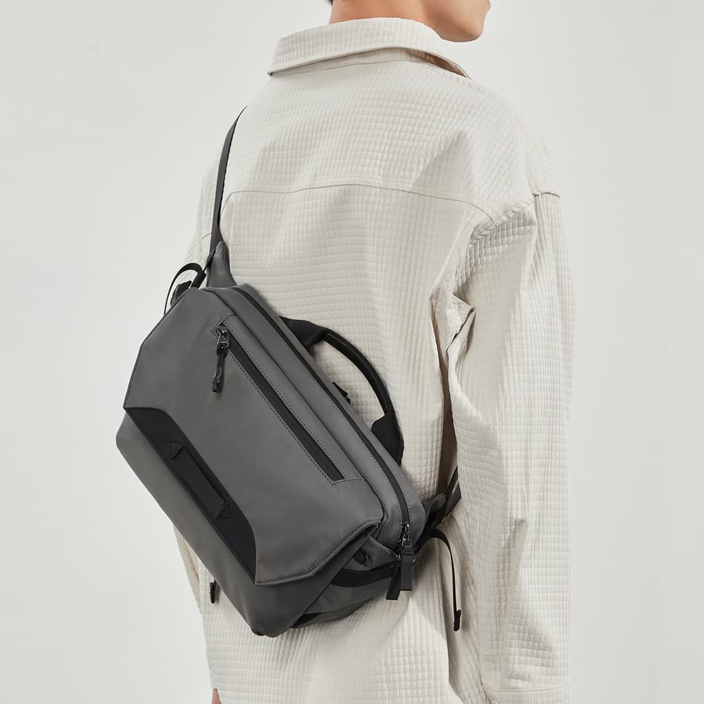 Men's 3-Point Harness Sling Bag - Outdoor Cycling Commuter Crossbody with Laptop Sleeve