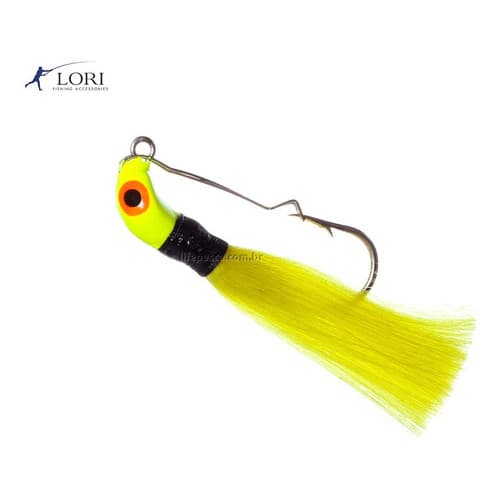 Isca Artificial Lori Jig Rabuda 16g Anti Enrosco Cor Amarela Pesca