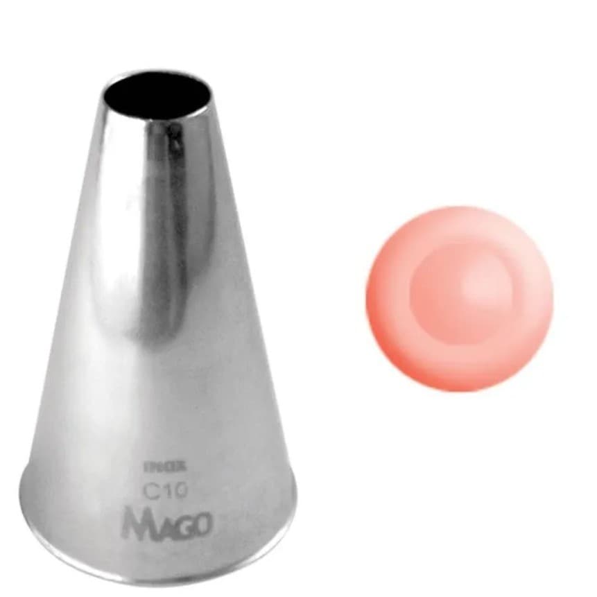 Bico De Confeitar grande  C10 inox emendas otimo p/suspiro