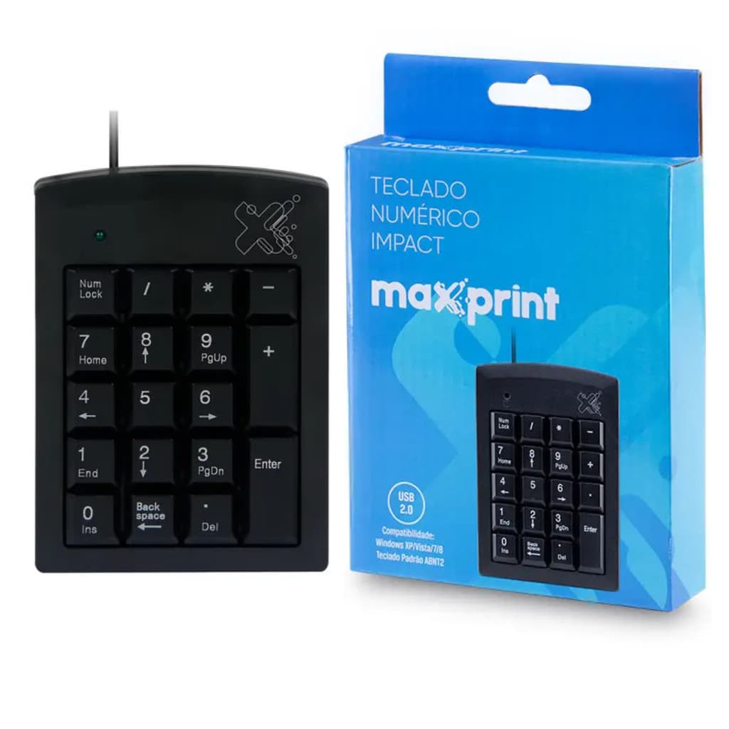Teclado Numérico Usb Maxprint Impact Abnt2 - 6013523