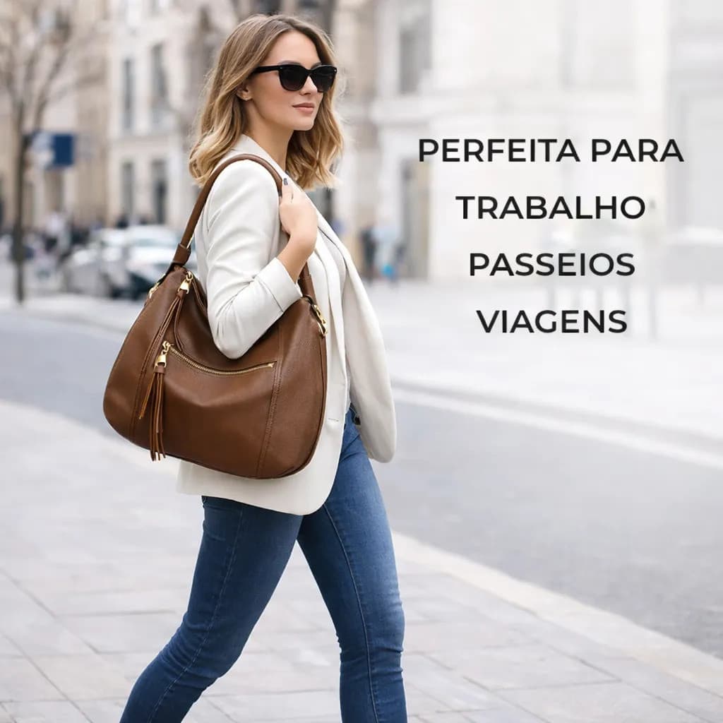 Bolsa Feminina Couro Elegante Tiracolo Passeio Qualidade Transversal Sintético Estilosa Vintage