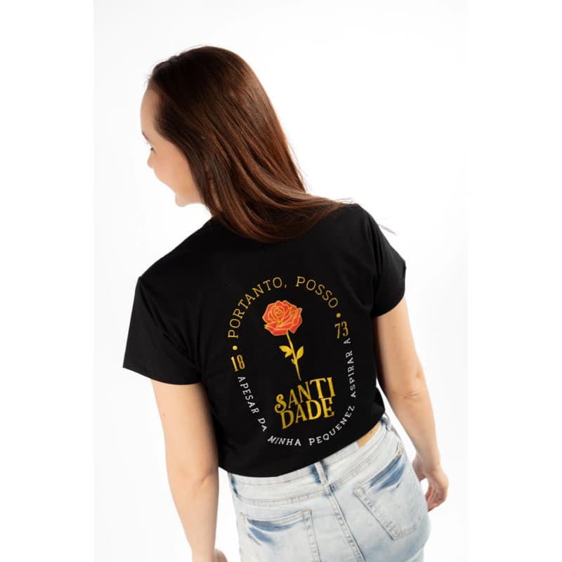 Blusa baby look Santa Terezinha