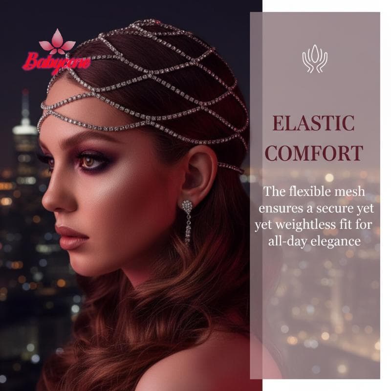 BYCE > 1 Pçs Corrente De Cabeça De Casamento Jóias Oco Strass Malha Headpiece Para Mulheres Luxo Cristal Boné Chapéu Ace