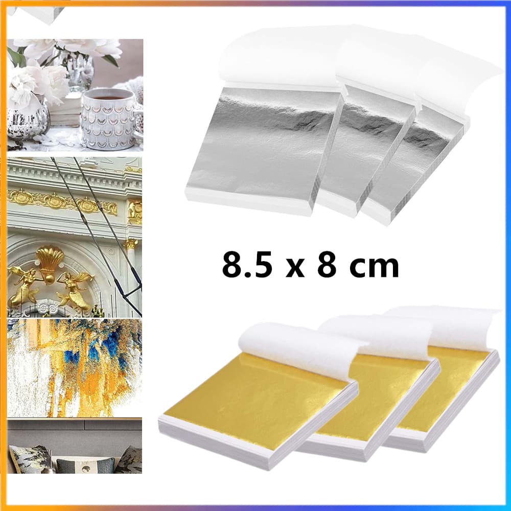 Papel de imitação de folha de ouro, 300 peças de folha de prata para arte, artesanato, decoração de Manicure 8.5*8cm