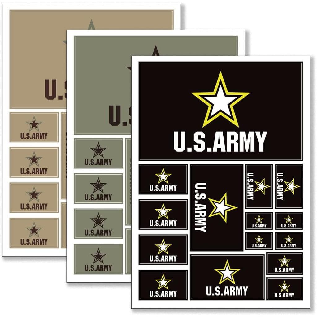 Adesivo Decorativo da Bandeira do Exército dos EUA QQSD em Vários Tamanhos, Pacote com 3, 11,7 x 8,3 Polegadas
