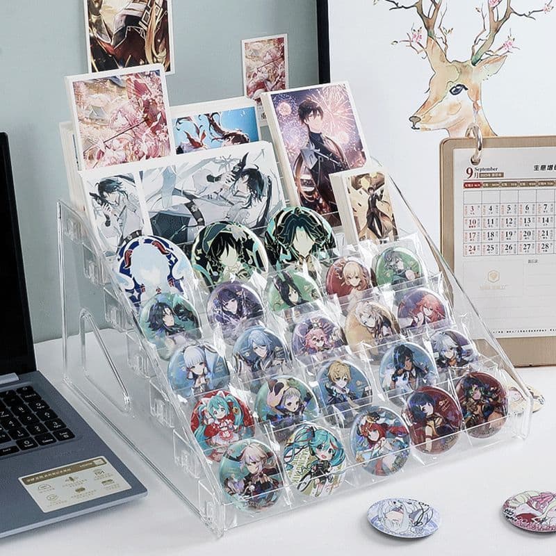 Rack de exibição de barra escada em pé marca Guzi animação periférica crachá rack transparente Multi-camada rack de arma
