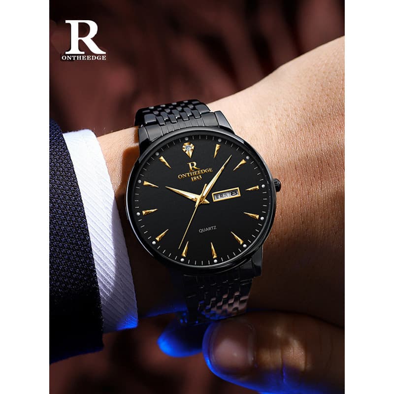 Novo estilo Ruizhiyuan relógio masculino calendário exibição semanal relógio de quartzo à prova dwaterproof água luminos