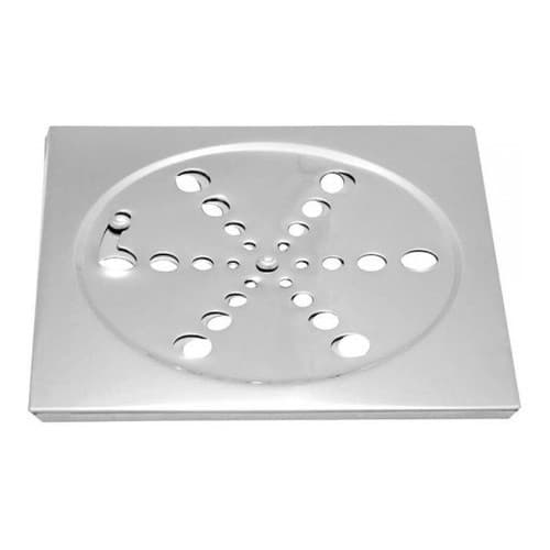 Grelha Ralo Metal Inox Quadrada Para Banheiro, lavabo ou Lavanderia 150mm - 15cm