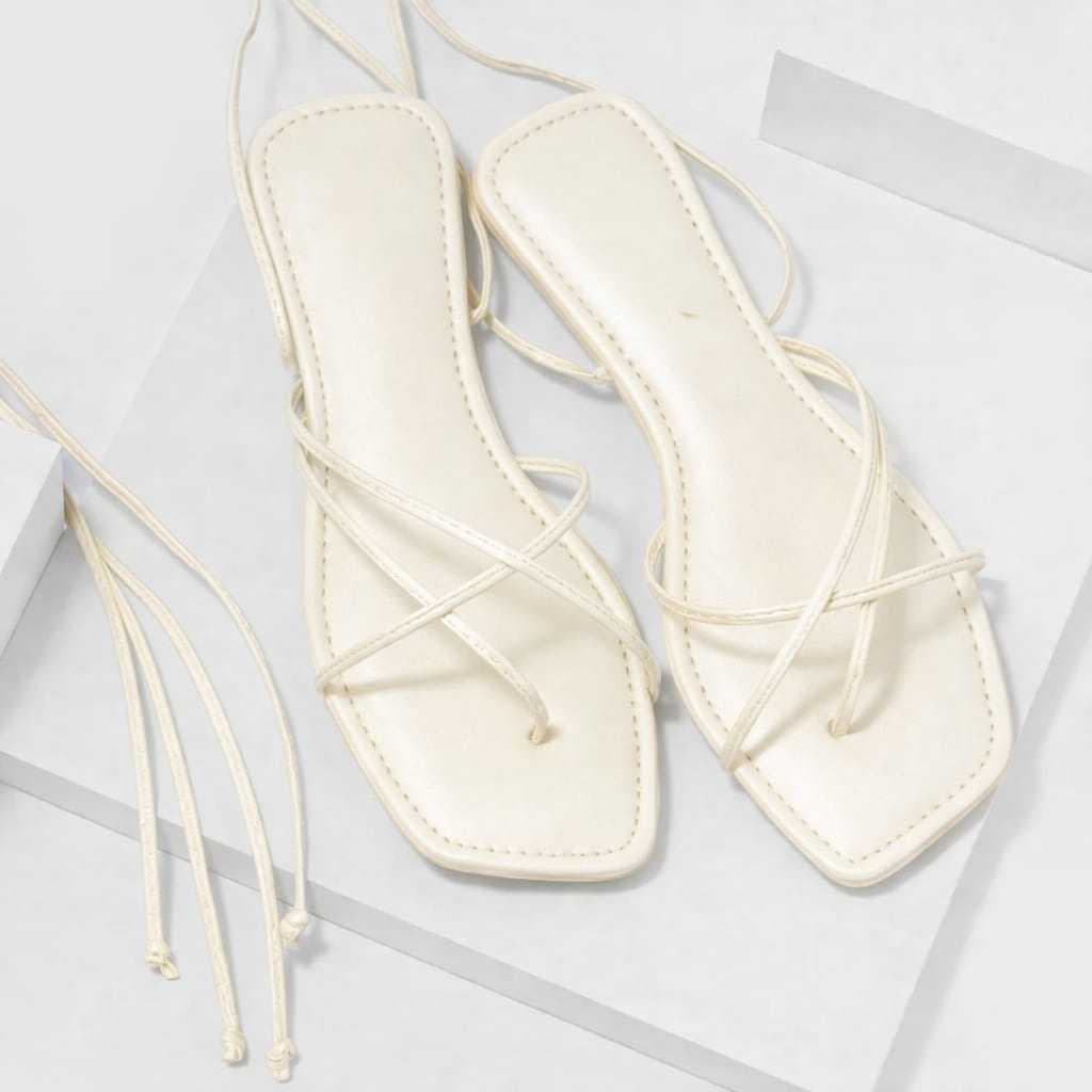 Sandália Feminina Flat Rasteira Amarração Gladiadora Moda Rasteirinha Verão  Blogueira REF-2026/3