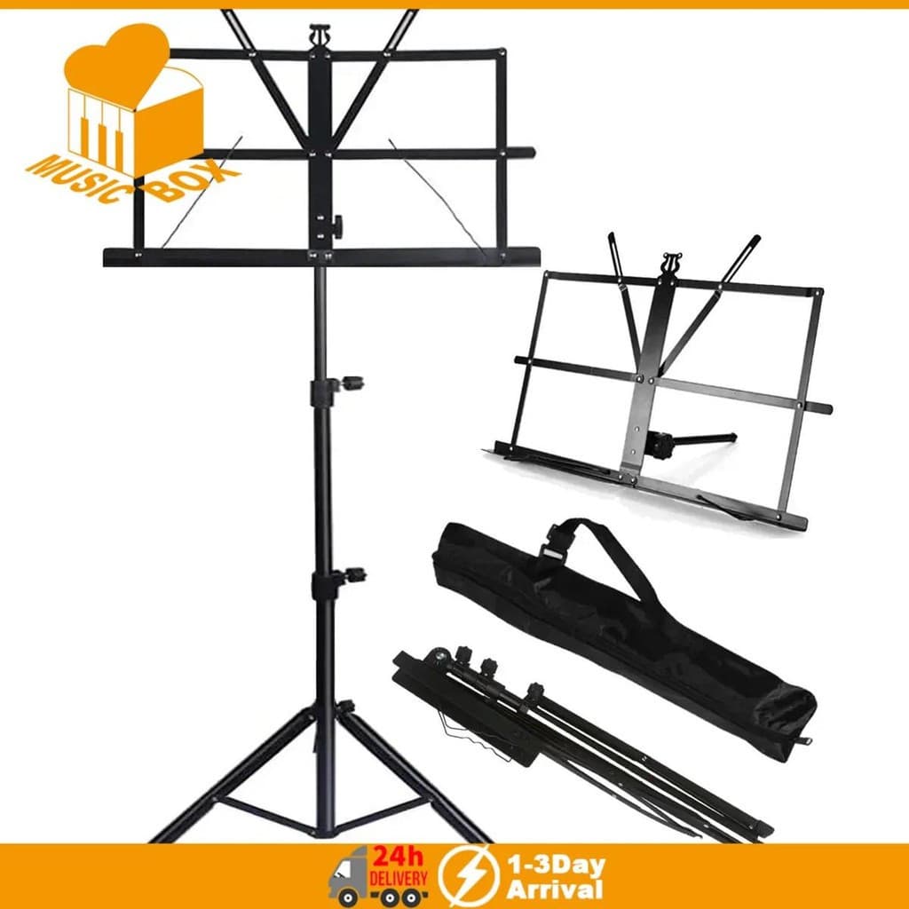 Suporte Para Música 2 Em 1 Dobrável Partituras De Uso Duplo Aço Inoxidável Com Altura Ajustável