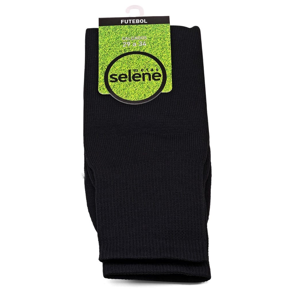 MEIAO INFANTIL MEIAS ESPORTIVA FUTEBOL  PRETO E BRANCO