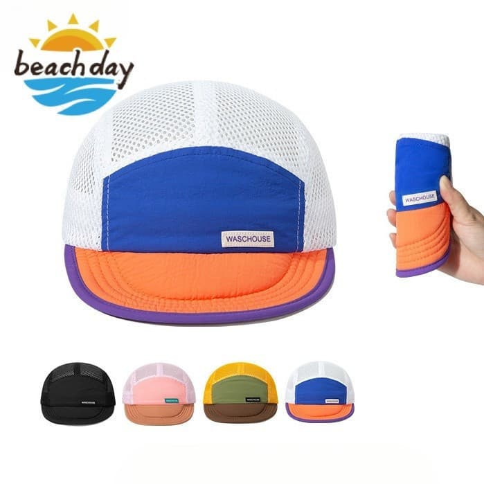 5pcs Chapéu de Desempenho ao Ar Livre Leve Respirável Dobrável Aba Plana Design Não Estruturado Chapéu de Proteção Profi