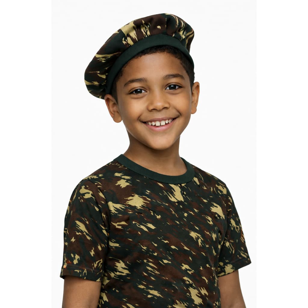 Boina com Estampa Camuflada Exército | Tamanho Infantil