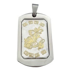 Pingente Para Corrente Placa Alto Relevo São Jorge Aço Inox