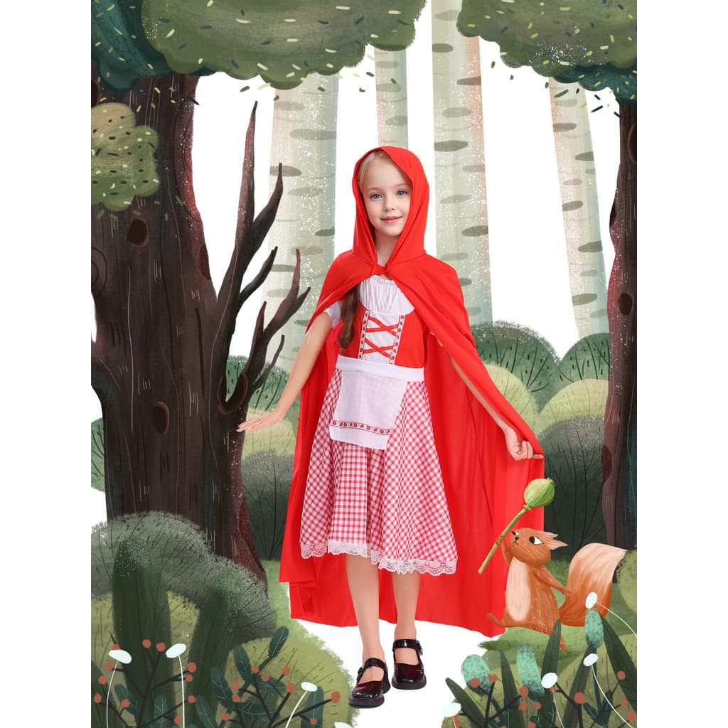 Crianças clássico roupas infantis festa de Halloween bonito pequeno vermelho equitação capuz terno manto traje desempenh