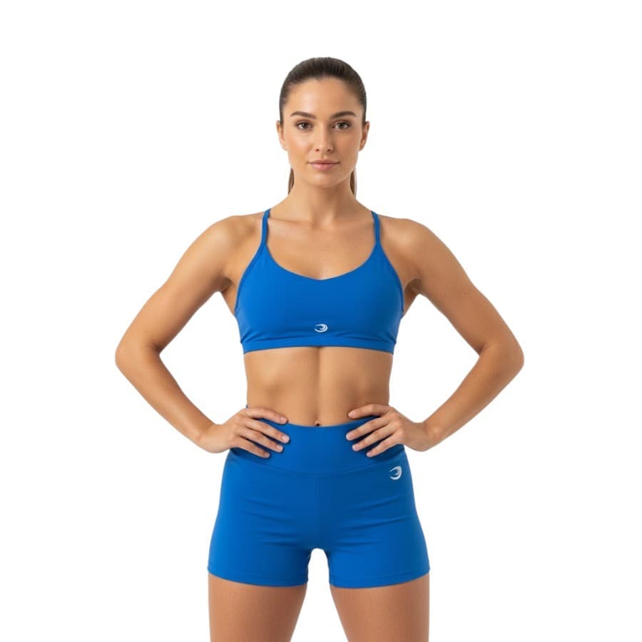 Conjunto Shorts Curto + Top Meia Lua Poliamida Summer Pro Petroleo