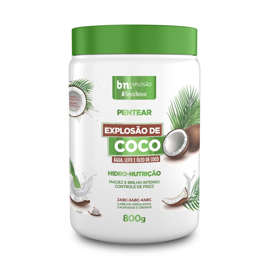 Creme de Pentear para Cachos Explosão de Coco 800g – Beleza Natural