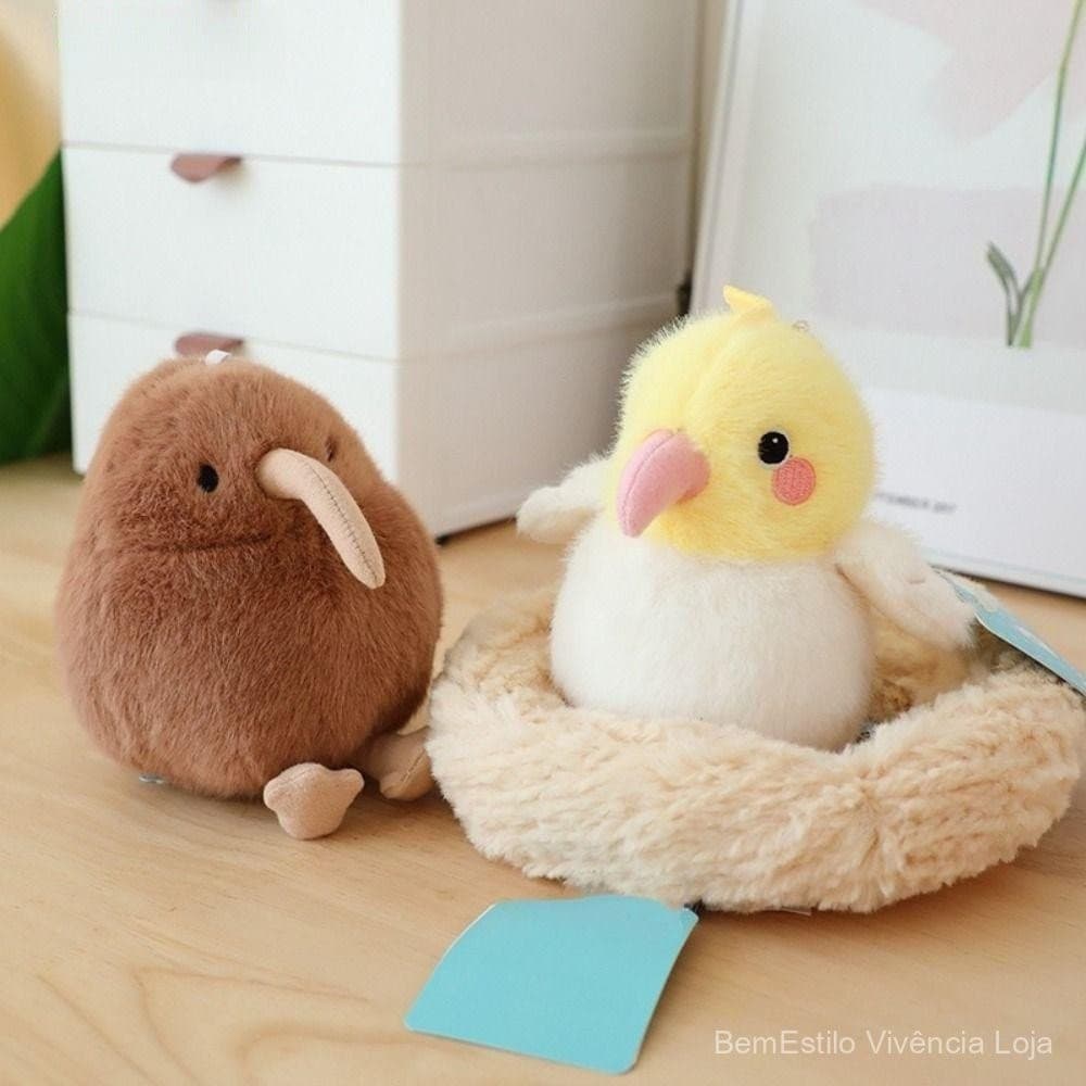 Boneca De Pelúcia De Papagaio BOLONI , Chaveiro Pássaro Animal Fofo De Pardal , Chaveiros De Pássaros Peludos De Simulaç