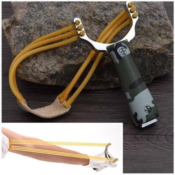 Novo Estilingue Poderoso Ao Ar Livre Tiro Dobrável Pulso Adulto Camuflagem Caça Catapulta