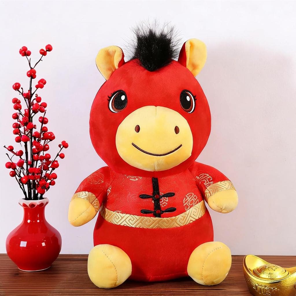 2026 Ano Do Cavalo Bichos De Pelúcia Mascote Novo Chinês Boneca Brinquedos Decoração Zodíaco Para O Festival Da Primaver