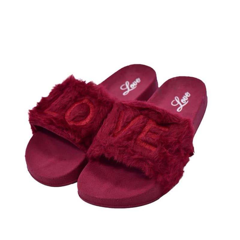 Chinelo Slide Feminino love pantufa de pelinho casual fenty by rihana leve confortavel