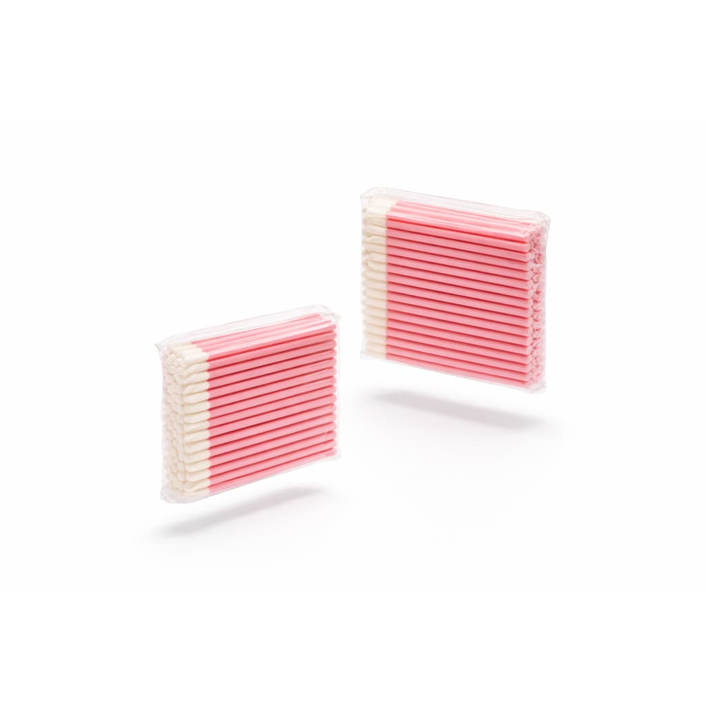 Kit 50 Pincel Aplicador de Batom Gloss Lash na Cor Rosa..