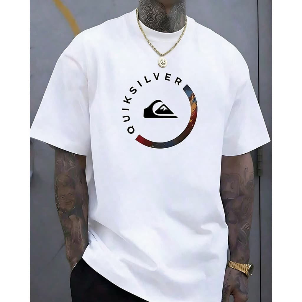 Camiseta Oversize Masculina Feminina Oversized Estampa Circular Quiksilver T-shirt Streetwear