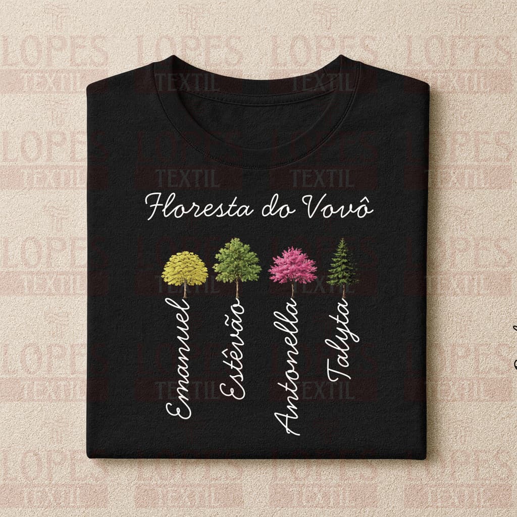 Camiseta Personalizada Floresta do Vovô 100% Algodão Premium