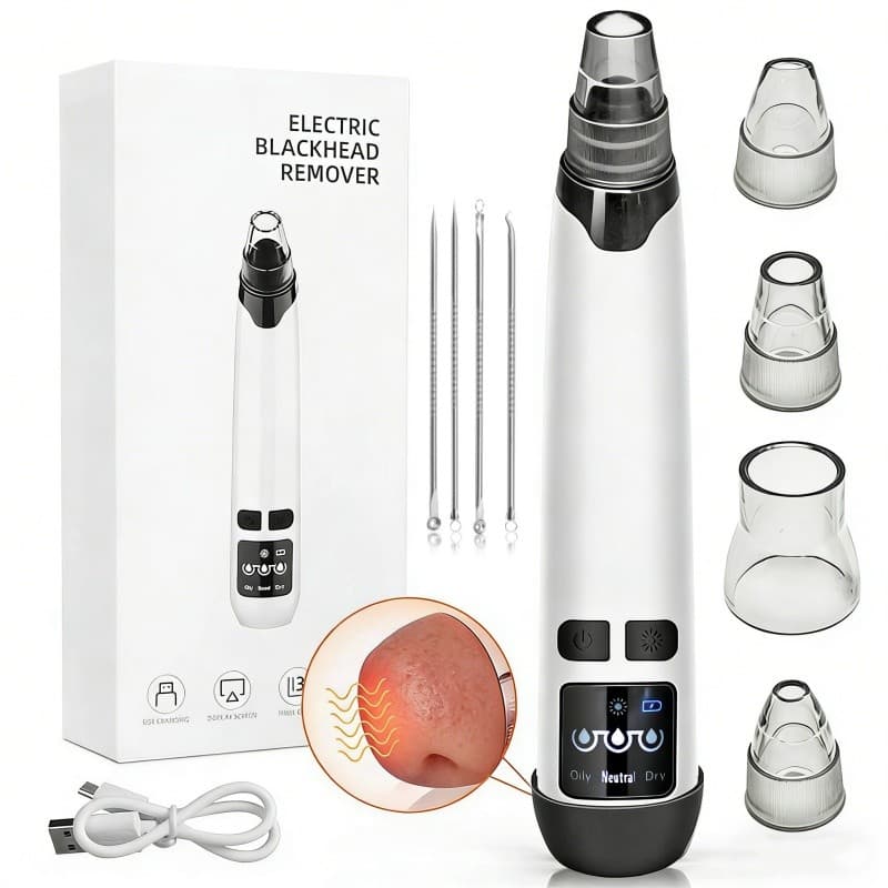 Removedor Cravos e Espinhas Extrator de Cravos Sucção a Vácuo Aparelho Recarregável Sugador Remove Acne