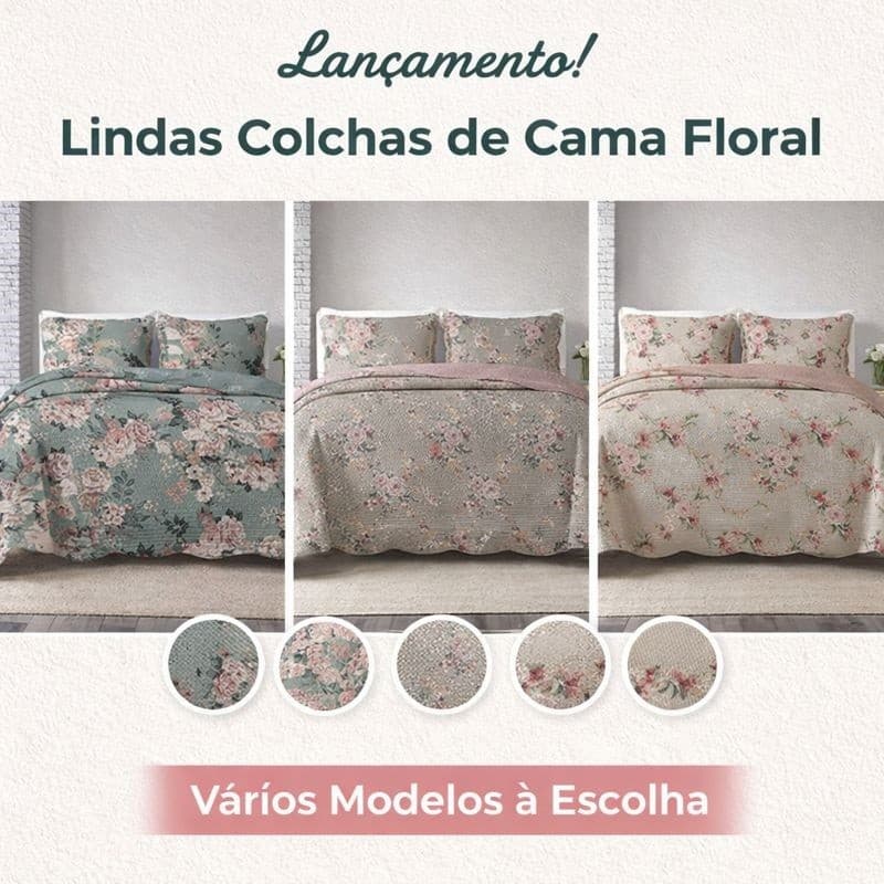 Kit Colcha Queen 3pçs Paris 150 Fios Corttex