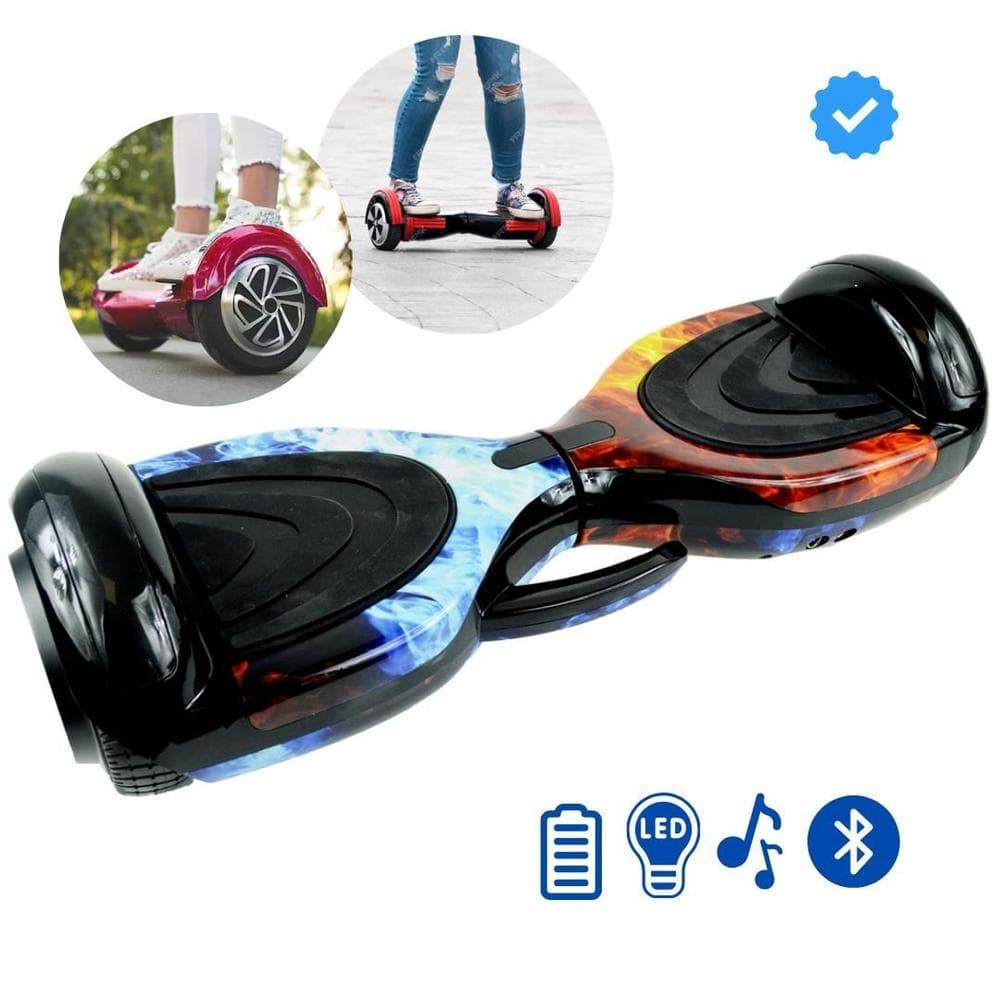 Hoverboard Elétrico 700W Bluetooth Com Rodas Iluminadas Autonomia 20Km Portátil 6,5 Polegadas