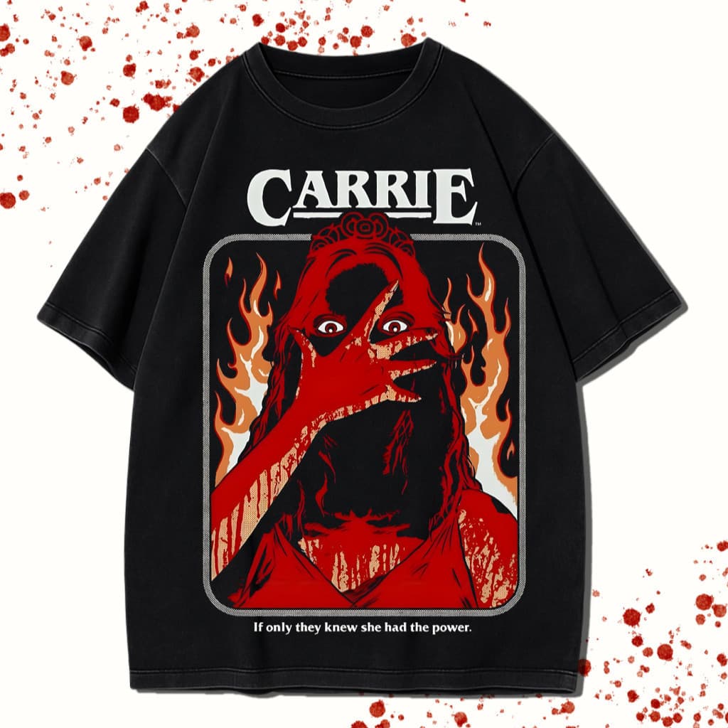 Camiseta Preta Halloween Terror Filme Carrie 100% Algodão