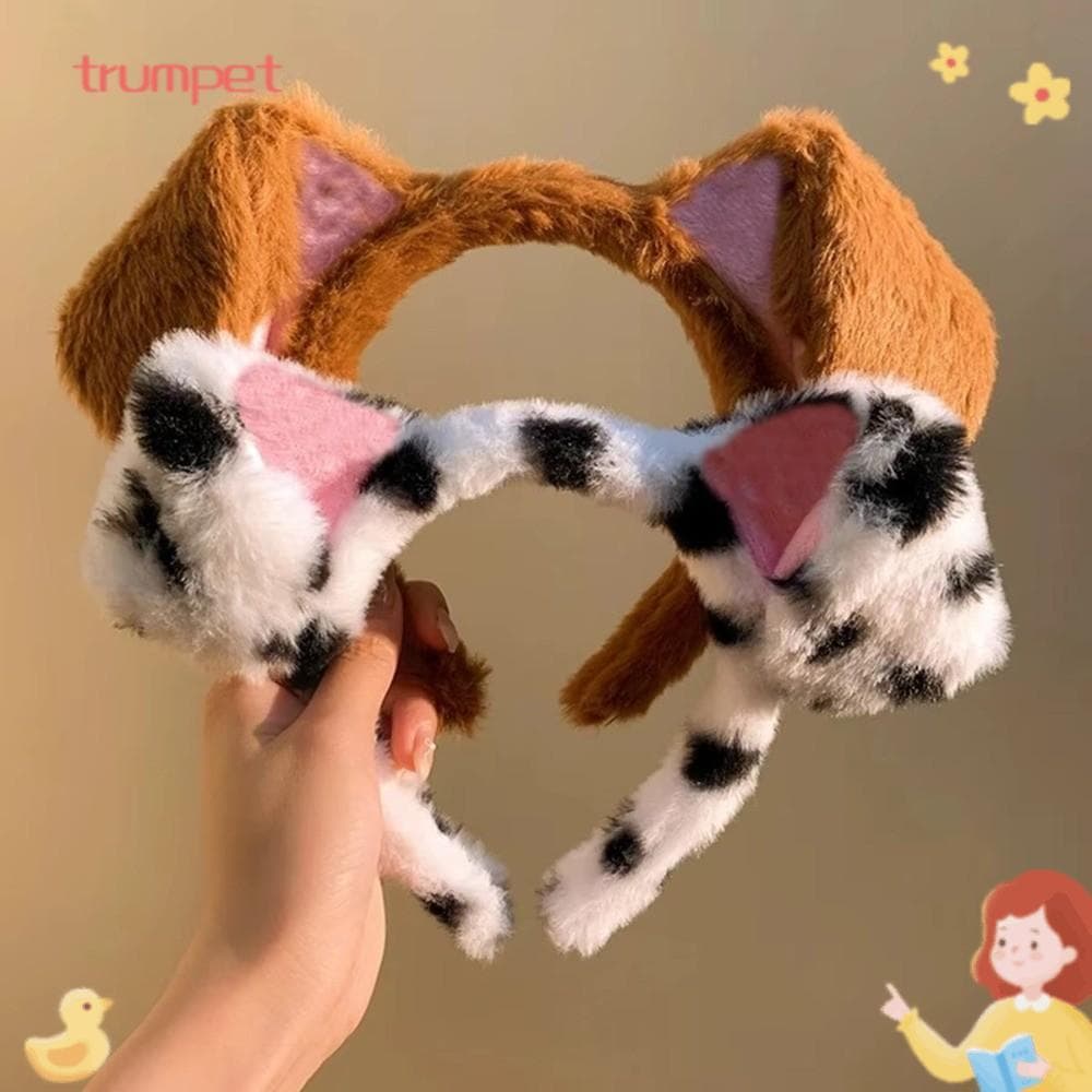 Faixa De Cabelo Feminina Trompete , Chapéu De Cosplay De Cachorro Com Orelha Dobrada , Acessórios Fofos De Desenho Anima