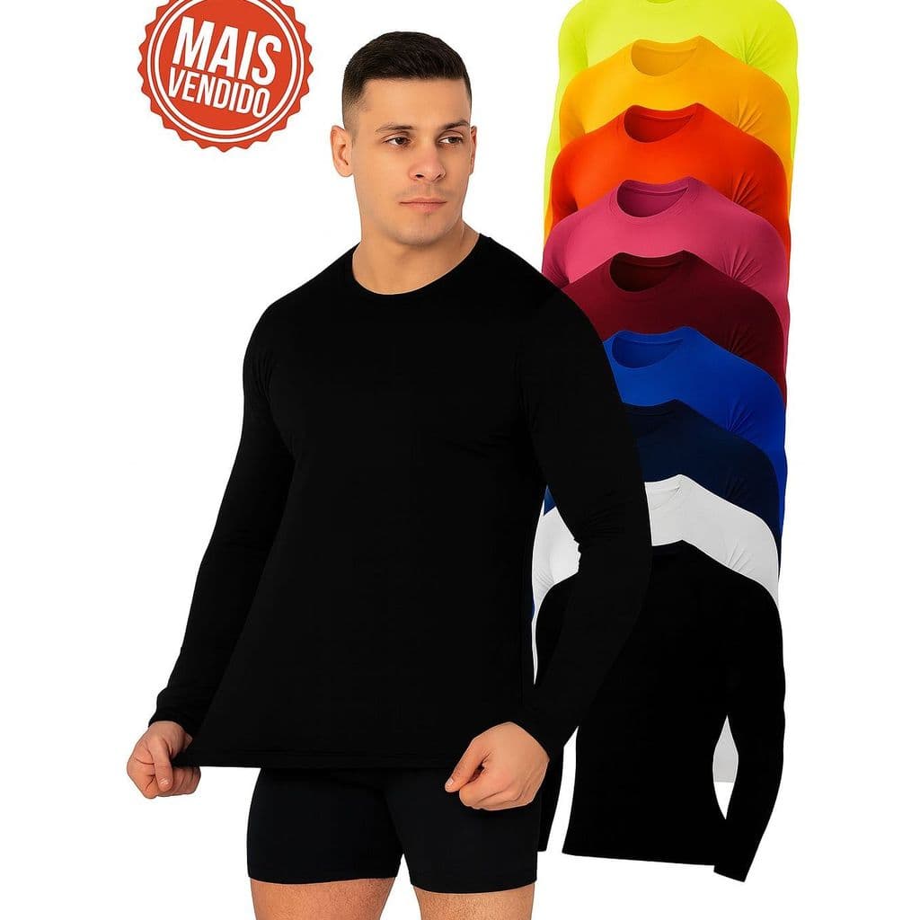 CAMISA PROTEÇÃO SOLAR Uv 50+  MASCULINA Blusa Malha Fria Unissex Academia Manga Longa