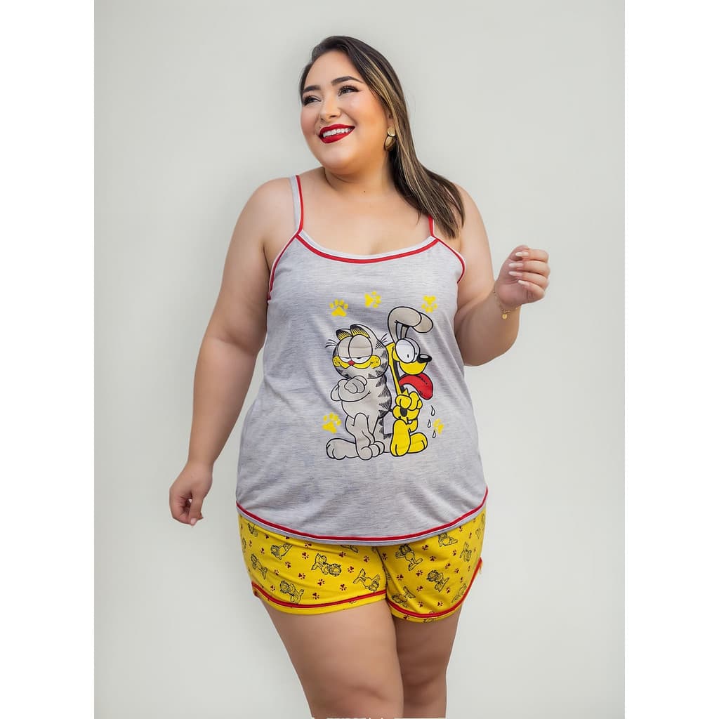 Pijama Feminino Verão Short E Regata De Personagem
