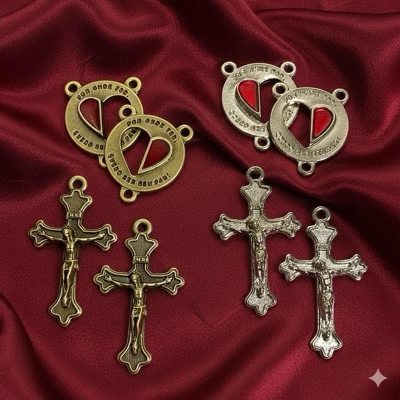 Entremeio Terço Do Casal Acessório Para Terço Entremeio e Crucifixo