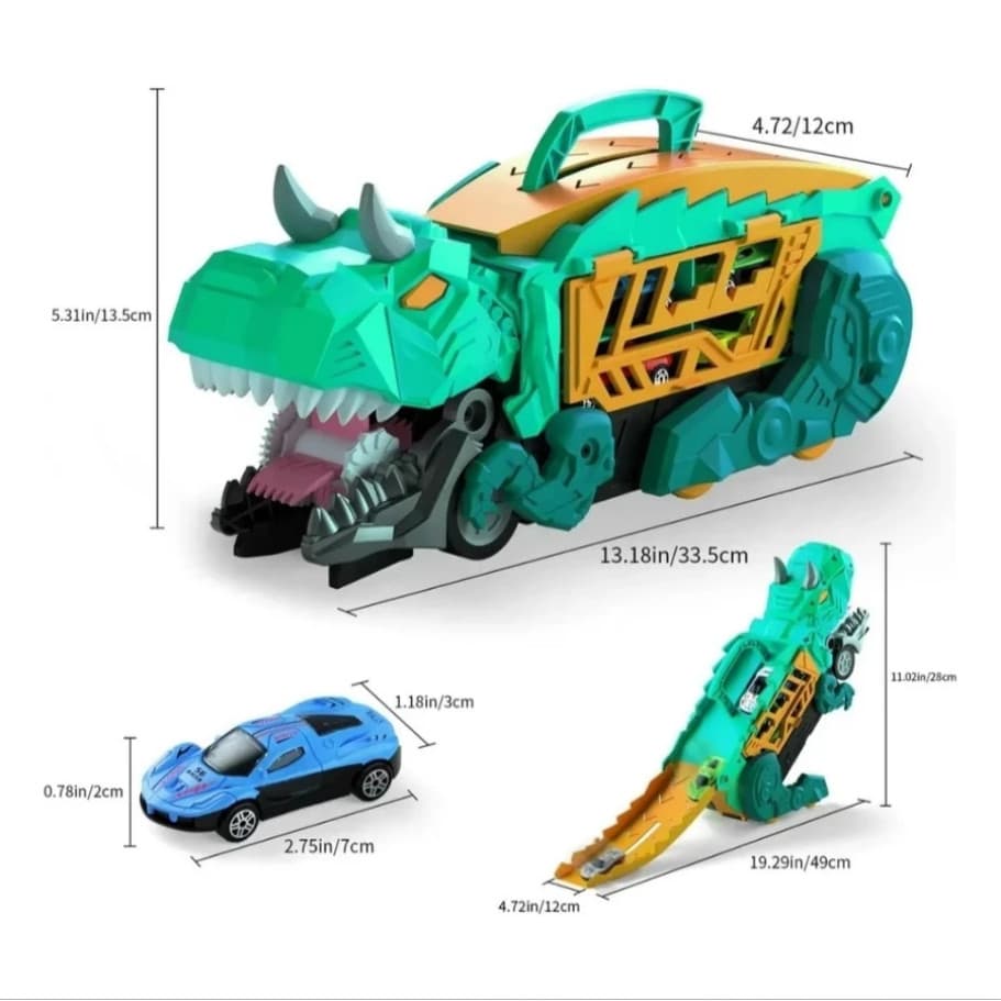Brinquedo Caminhão Dinossauro Papa Carrinhos Com Lançador E Pista Dino Truck Grande Presente Aniversário Pronta Entrega