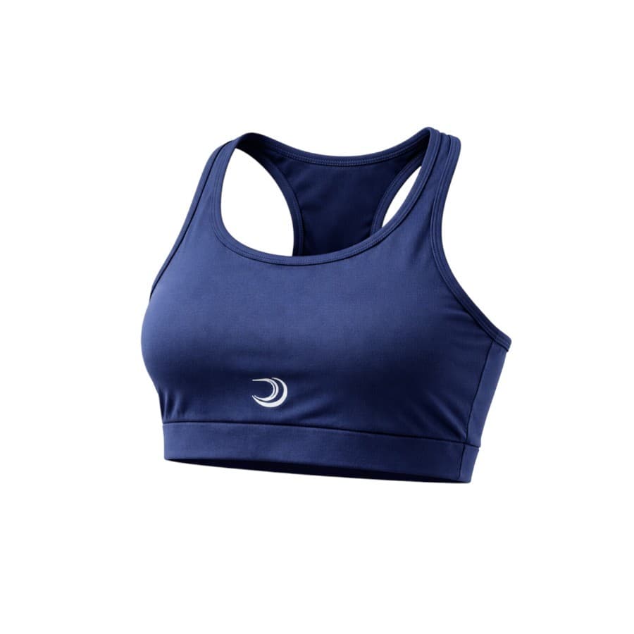 Top Costas Meia Lua Azul Marinho Yoga Fitness Pilates Academia